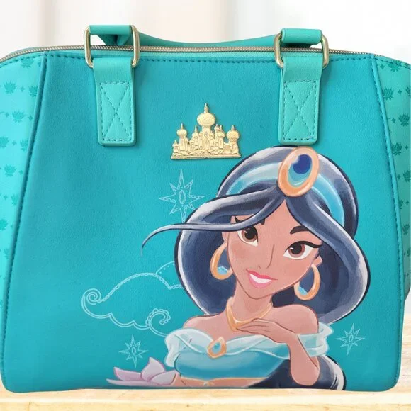 Princess Jasmine Disney Loungefly Crossbody Bag (Teal and Gold) - Picture 3 of 5